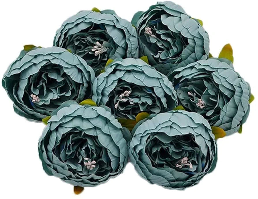 SATYAM KRAFT 6 Pcs Artificial Fabric Rose Flower Heads | Handmade Peony Style Flowers for DIY Crafting, Gift Packing, Bouquet Making, Wedding, Home & Event Decoration